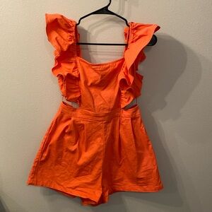 Romper with Ruffle Sleeves